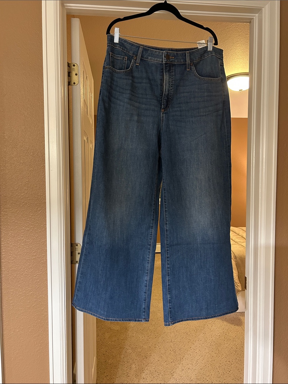 Chico's Dark Blue Wide-Leg Denim Jeans